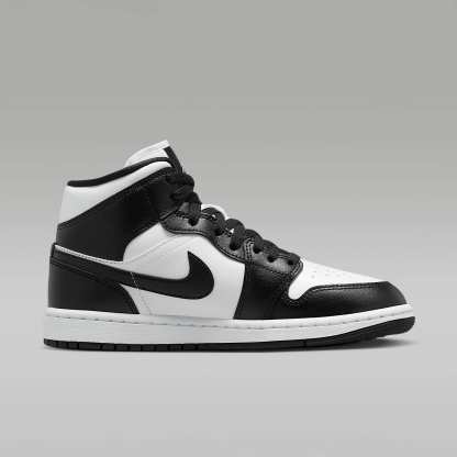 Air Jordan 1 Mid Damenschuh – Weiß/Weiß/Schwarz