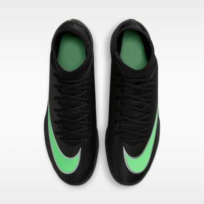 Nike Mercurial Superfly 11 Club High-Top-Fußballschuh für Hallen- und Hartplätze – Schwarz/Schwarz/Illusion Green