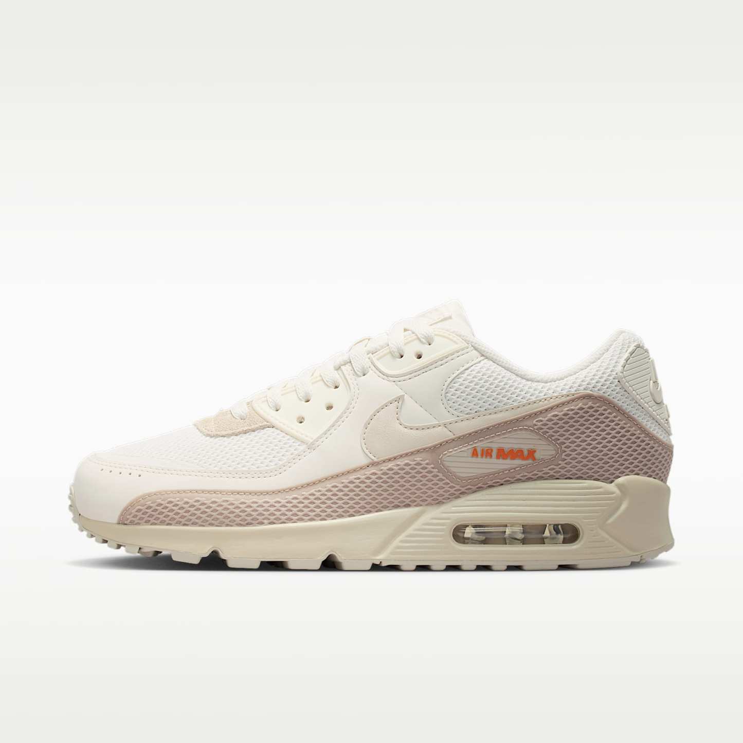 Nike Air Max 90 Premium Schuh (Herren) – Phantom/Cream II/Safety Orange/Light Orewood Brown
