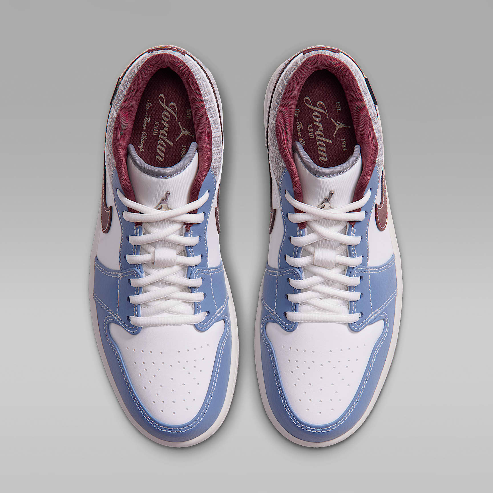Air Jordan 1 Low Damenschuh – Summit White/Summit White/Work Blue/Light Boulder