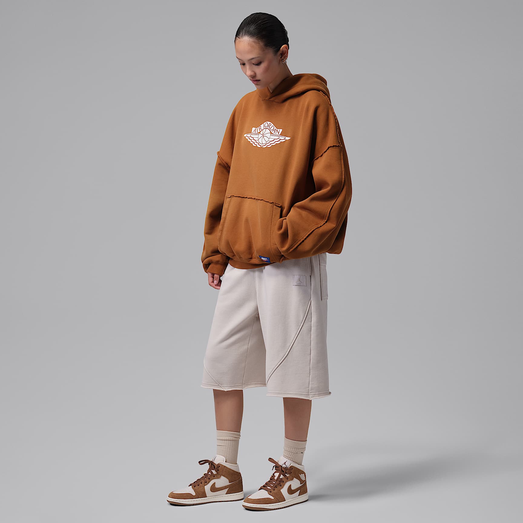 Air Jordan 1 Mid Schuh (Damen) – Light British Tan/Chalk