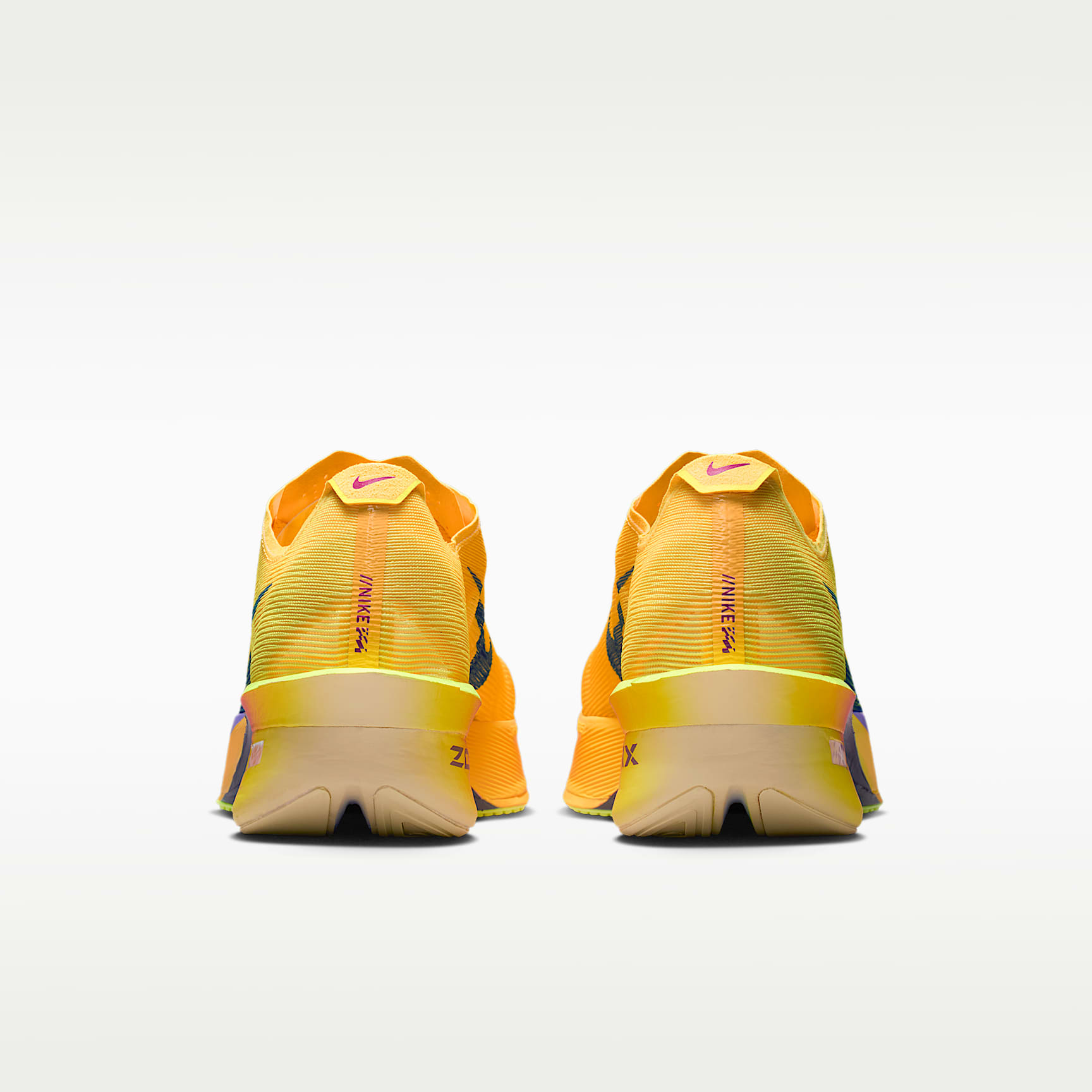 Nike Vaporfly 4 Straßenlaufschuh für Wettkämpfe (Herren) – Citron Pulse/Laser Orange/Volt Ice/Indigo Burst