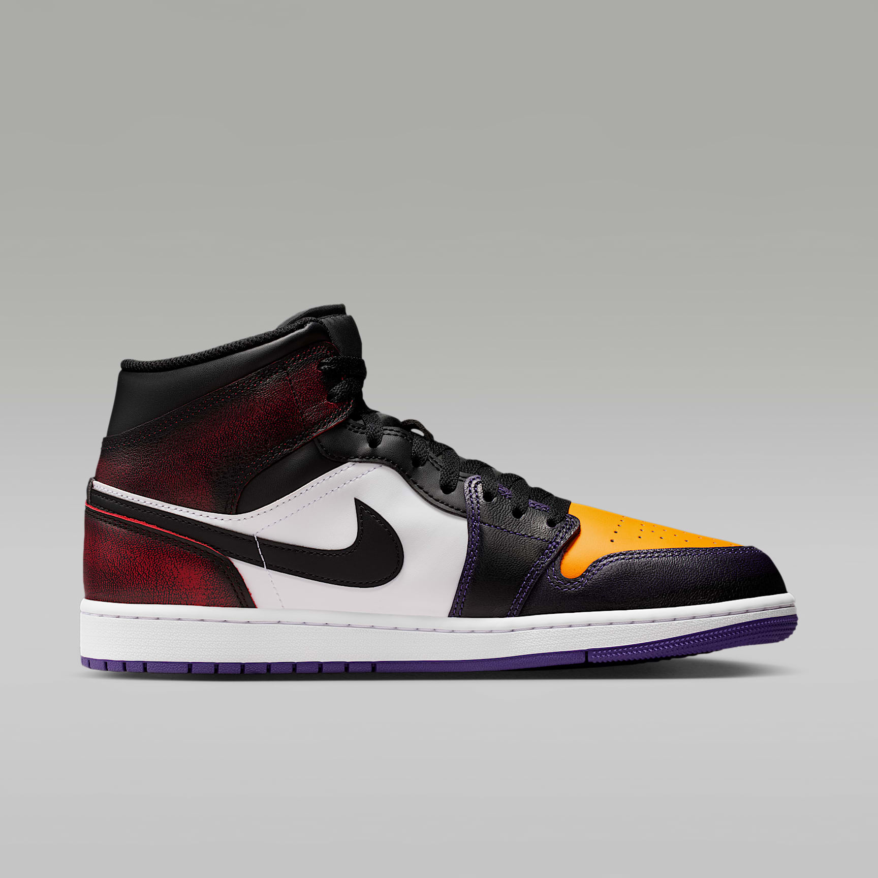 Air Jordan 1 Mid SE Schuh (Herren) – True Red/Weiß/Court Purple/Schwarz