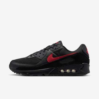 Nike Air Max 90 Schuh (Herren) – Schwarz/Schwarz/Tough Red