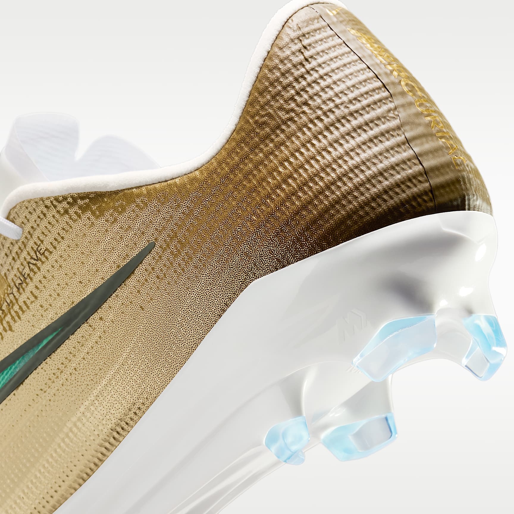 Nike Mercurial Superfly 11 Pro „Kylian Mbappé“ Low-Top-Fußballschuh für normalen Rasen – Metallic Gold/Green Glow