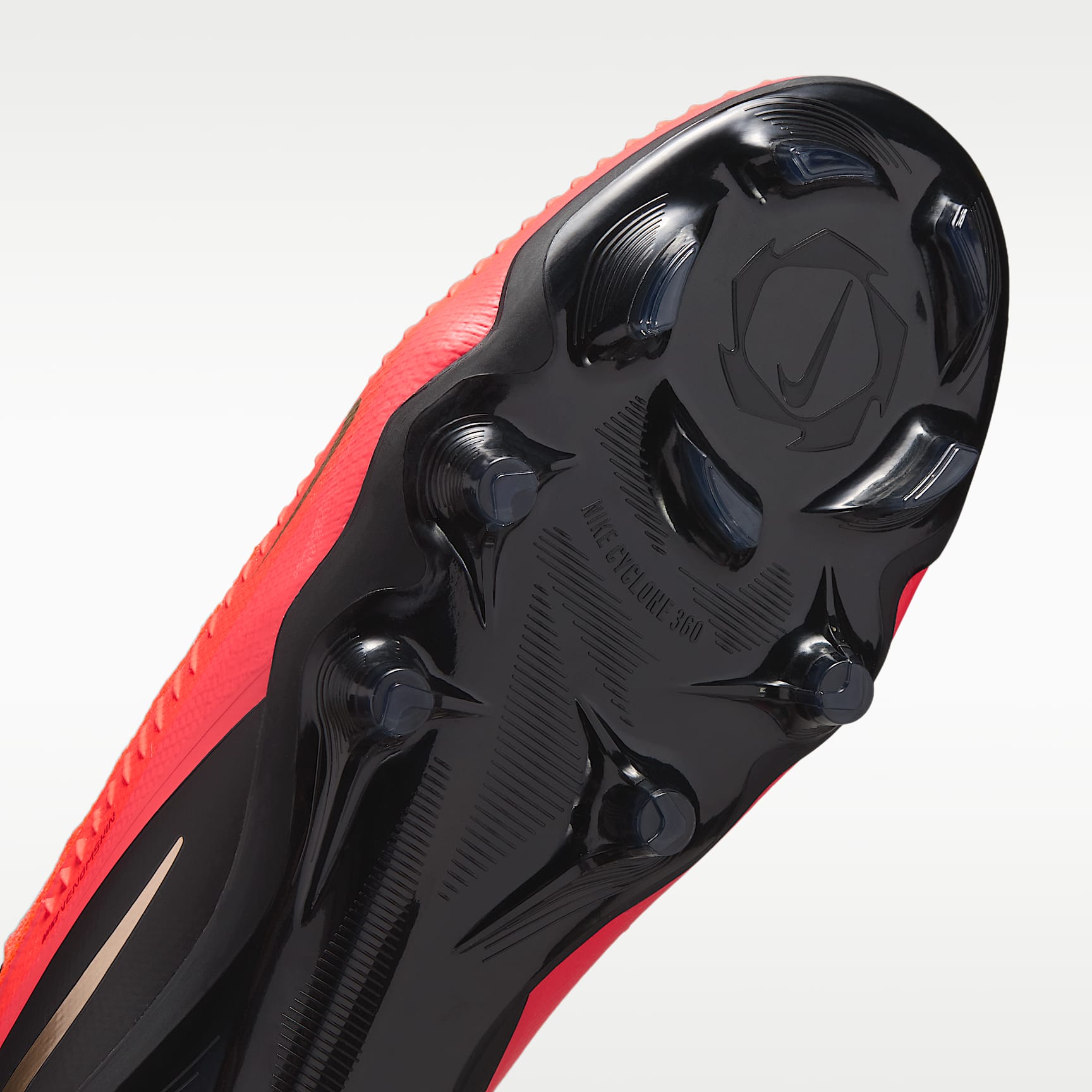 Nike Phantom 6 High Pro Fußballschuh für normalen Rasen – Bright Crimson/Schwarz/Blur