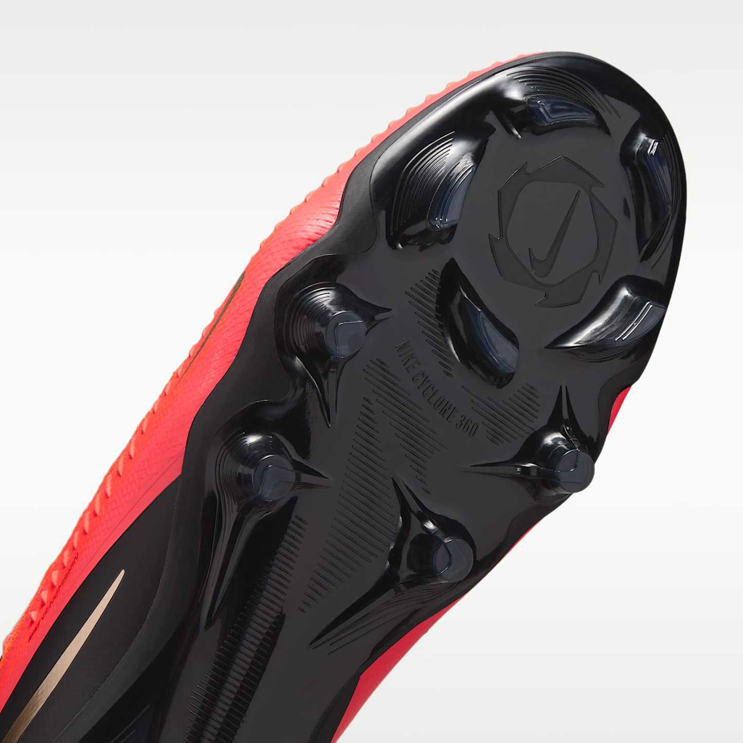 Nike Phantom 6 High Pro Fußballschuh für normalen Rasen – Bright Crimson/Schwarz/Blur