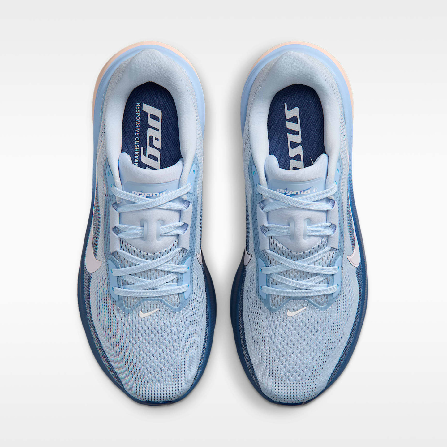 Nike Pegasus 42 Straßenlaufschuh (Damen) – Hydrogen Blue/Mystic Navy/Aluminum/Weiß