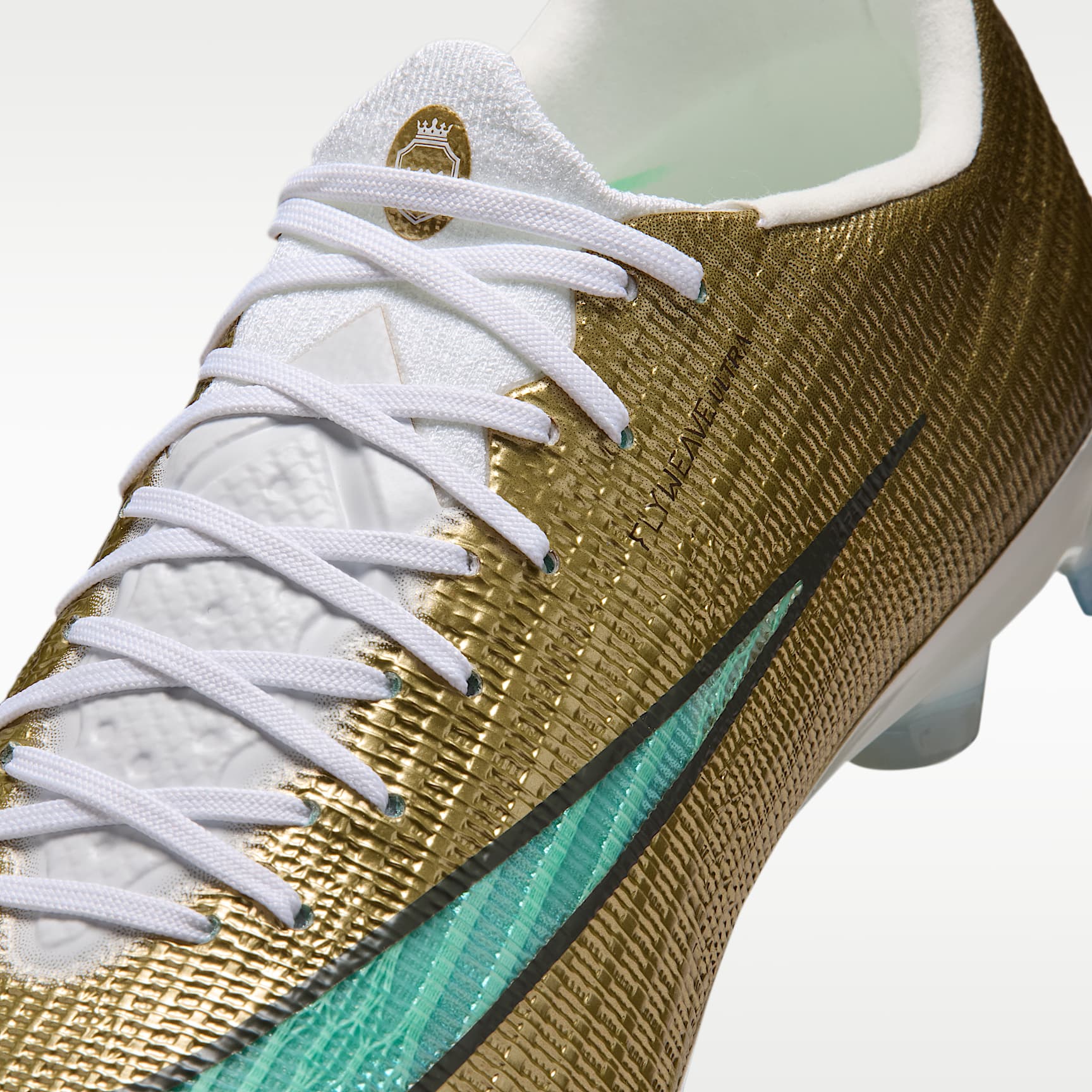 Nike Mercurial Superfly 11 Elite "Kylian Mbappé" Low-Top-Fußballschuh für normalen Rasen – Metallic Gold/Green Glow