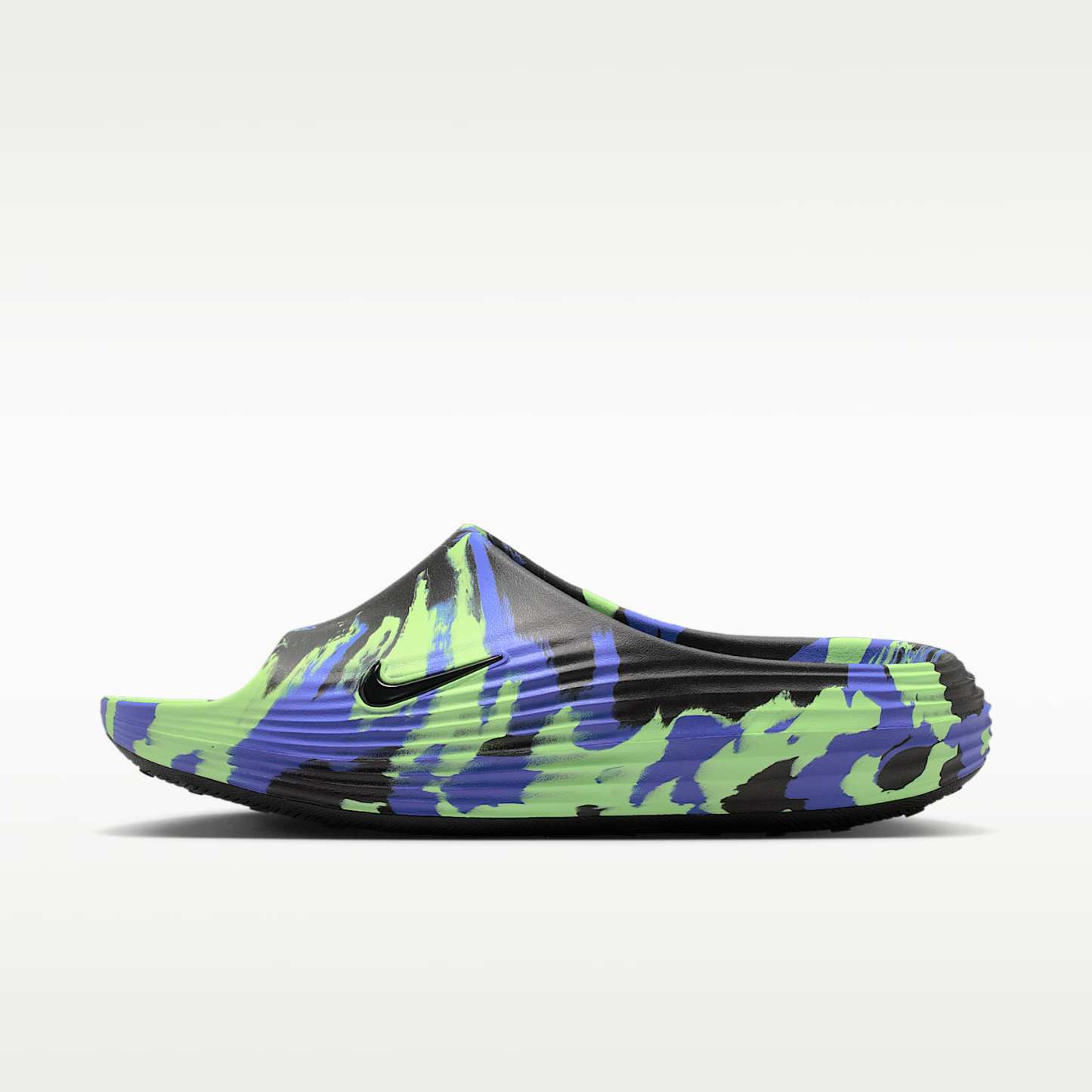 Nike ReactX Rejuven8 SE Slides (Herren) – Schwarz/Lime Blast/Sapphire/Schwarz
