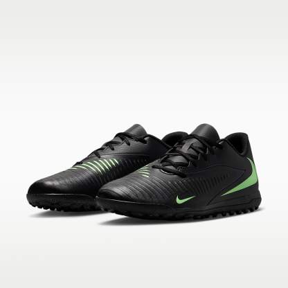 Nike Phantom 6 Low Club Fußballschuh für Turf – Schwarz/Schwarz/Illusion Green