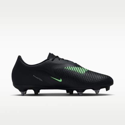 Nike Phantom 6 Low Academy Fußballschuh für weichen Rasen – Schwarz/Schwarz/Illusion Green