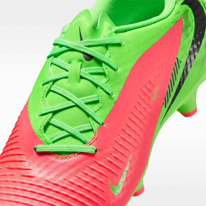 Nike Phantom 6 Low Academy "Erling Haaland" Fußballschuh für verschiedene Böden – Hot Punch/Green Strike/Schwarz