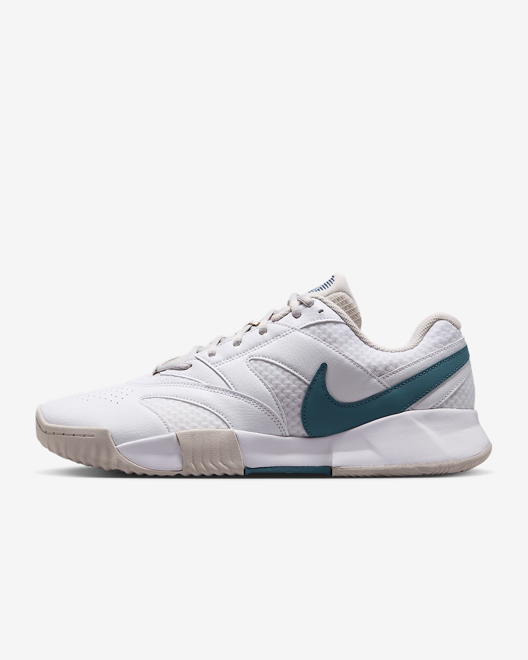 NikeCourt Lite 4 Herren-Tennisschuh für Sandplätze – Weiß/Light Bone/New Slate/Smokey Blue
