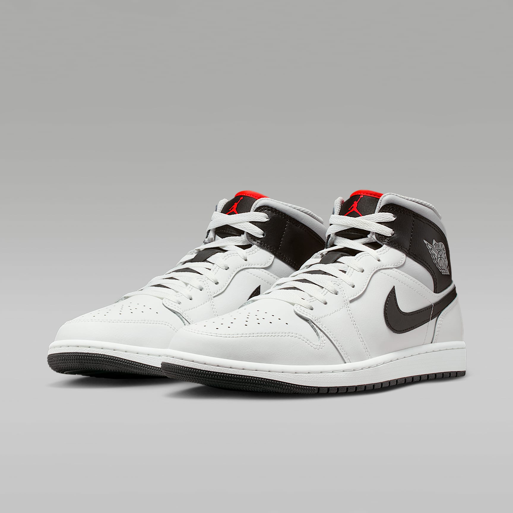 Air Jordan 1 Mid Herrenschuh – Summit White/Neutral Grey/Infrared 23/Schwarz
