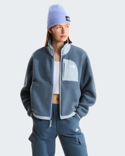 Yumiori Off-Peak Fleecejacke mit durchgehendem RV für Damen – Granite Grey-Frost Grey