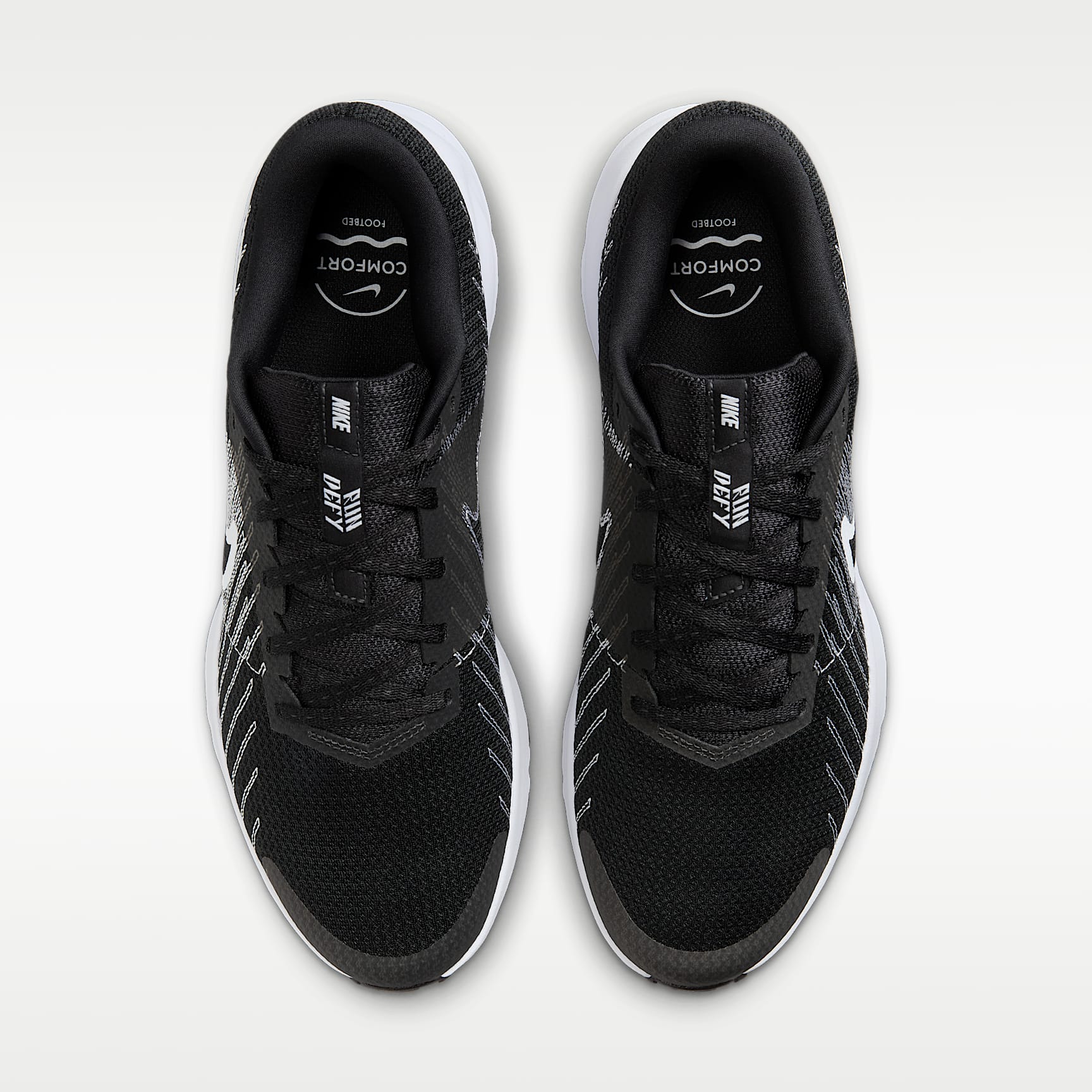 Nike Run Defy Straßenlaufschuh (Herren) – Schwarz/Weiß