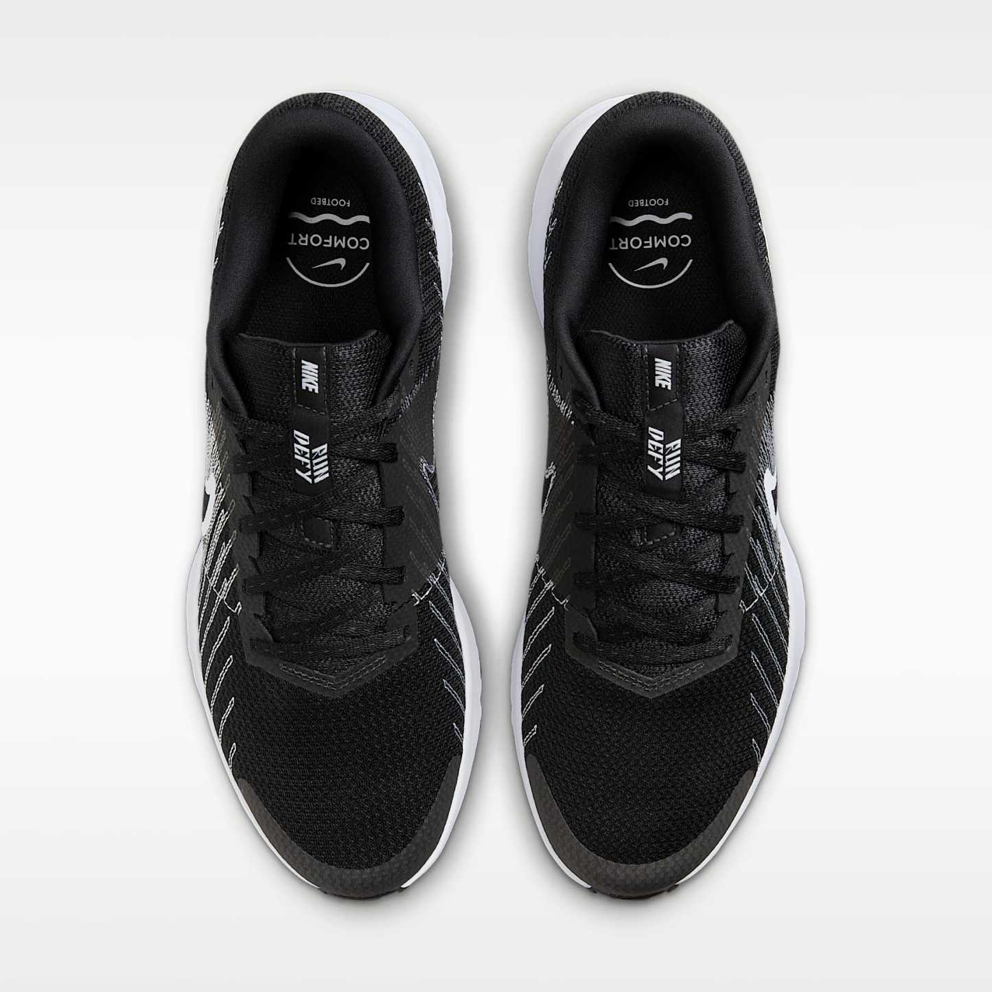Nike Run Defy Straßenlaufschuh (Herren) – Schwarz/Weiß