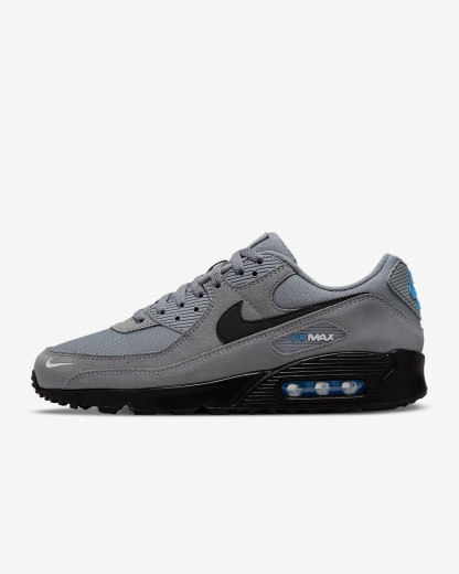 Nike Air Max 90 Herrenschuh – Smoke Grey/Light Photo Blue/Metallic Silver/Schwarz