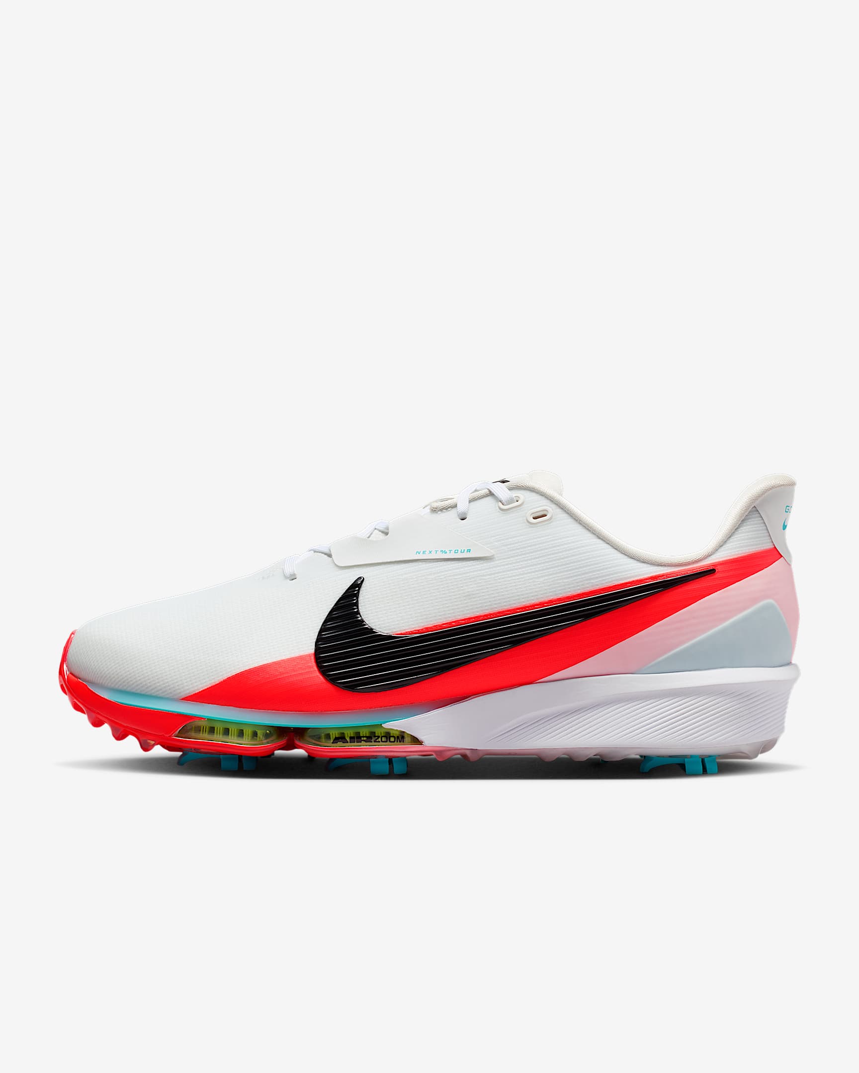 Nike NEXT% TOUR 3 Golfschuh – Summit White/Bright Crimson/Dusty Cactus/Schwarz