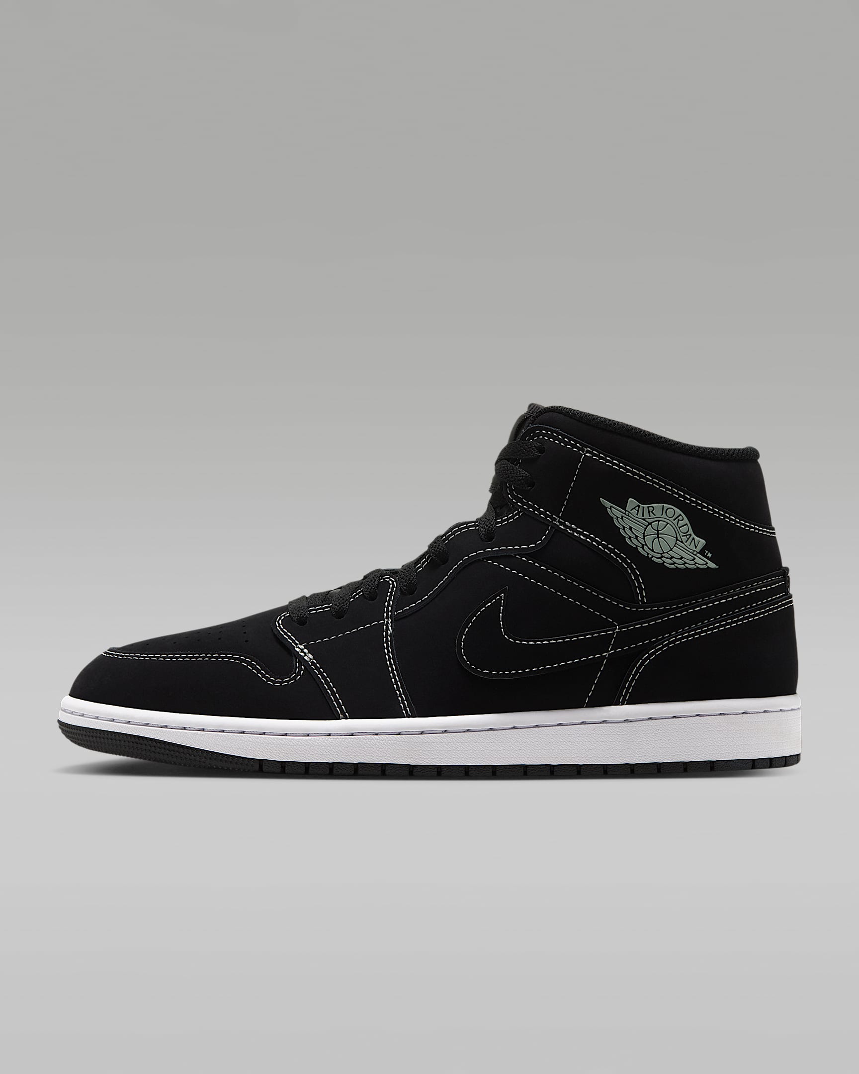 Air Jordan 1 Mid Herrenschuh – Schwarz/Schwarz/Pistachio Frost