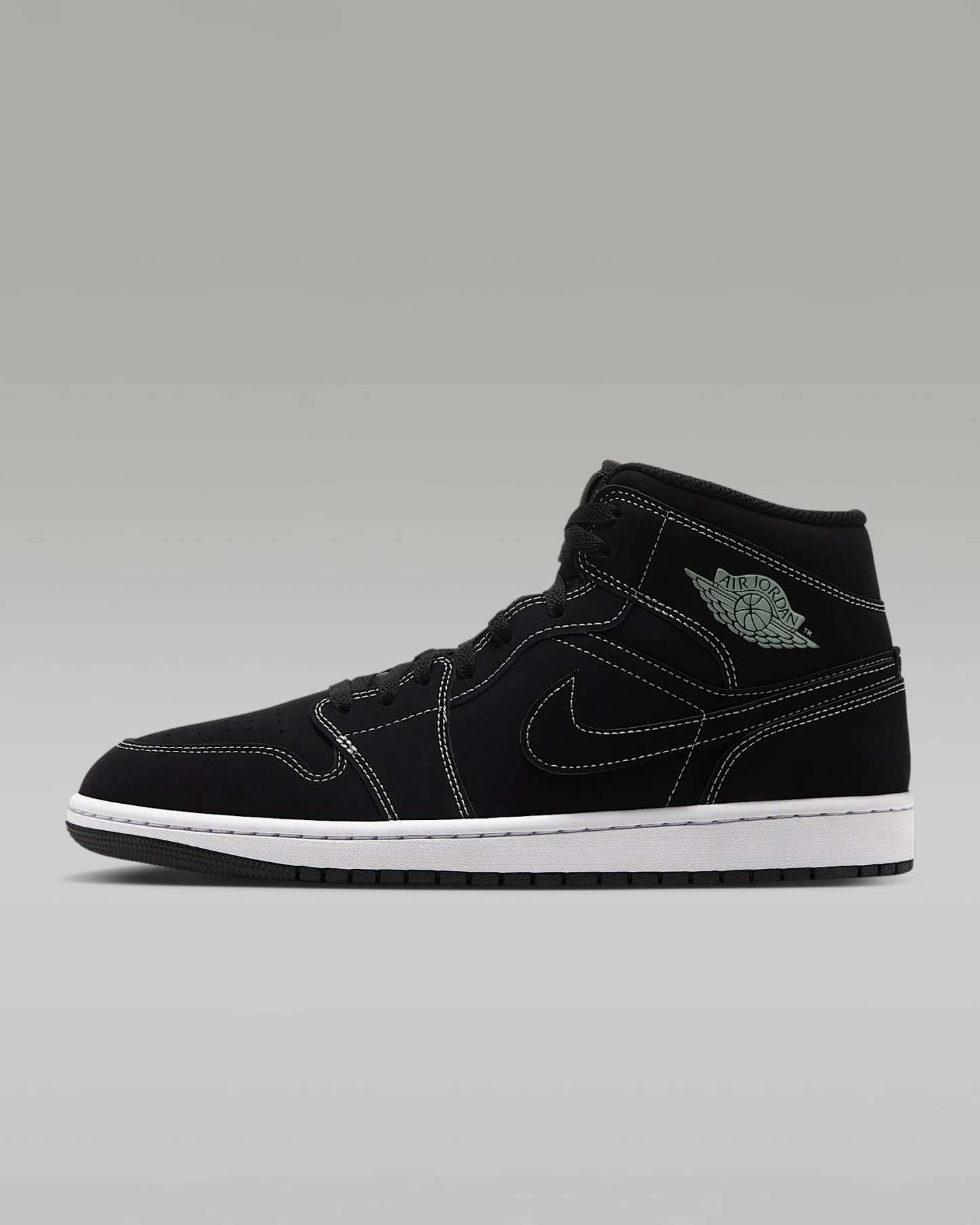 Air Jordan 1 Mid Herrenschuh – Schwarz/Schwarz/Pistachio Frost