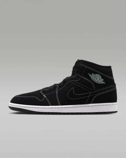 Air Jordan 1 Mid Herrenschuh – Schwarz/Schwarz/Pistachio Frost