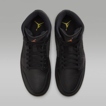 Air Jordan 1 Mid SE Schuh (Herren) – Schwarz/Opti Yellow/Silber