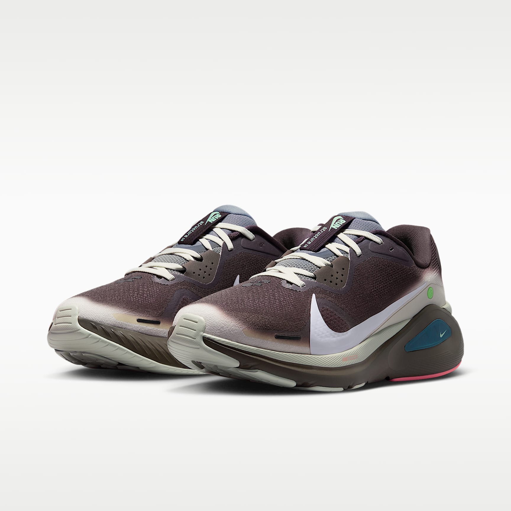 Nike Structure 26 Straßenlaufschuh (Herren) – Baroque Brown/Ironstone/Sea Glass/Weiß