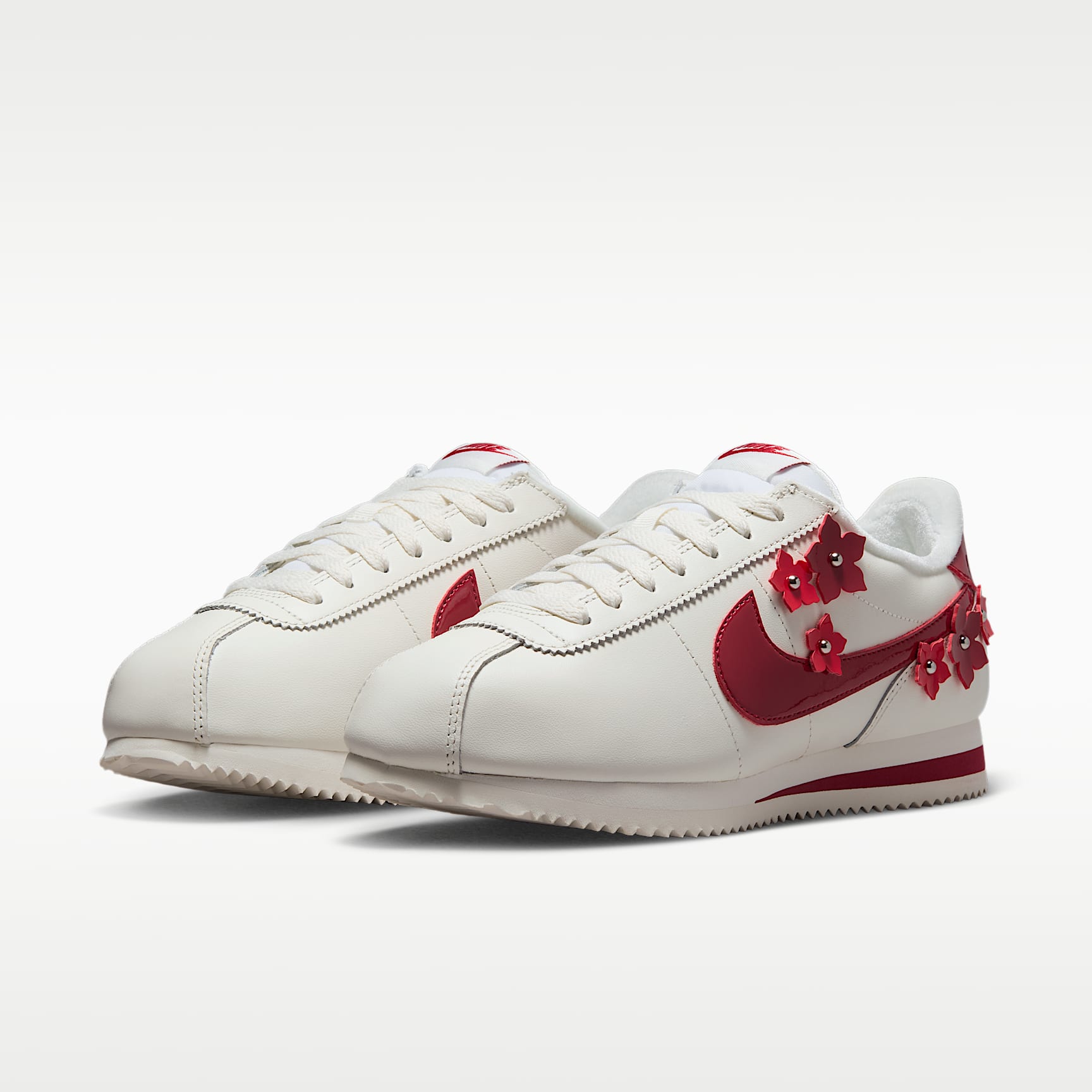 Nike Cortez Leather Damenschuh – Sail/Sail/University Red/Tough Red