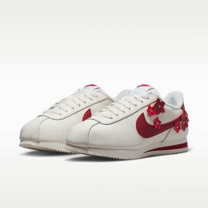 Nike Cortez Leather Damenschuh – Sail/Sail/University Red/Tough Red