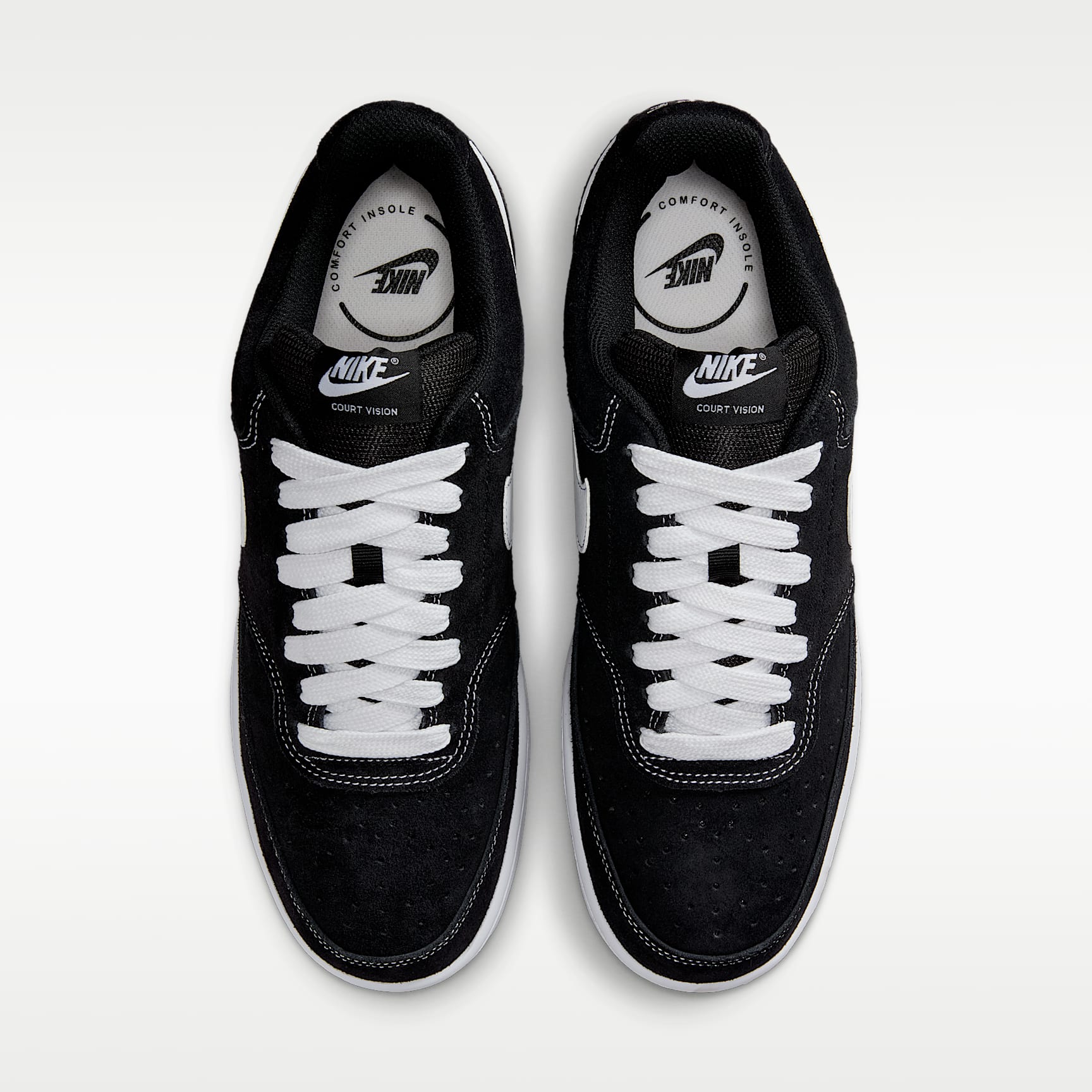 Nike Court Vision Low FL Schuh (Herren) – Schwarz/Weiß
