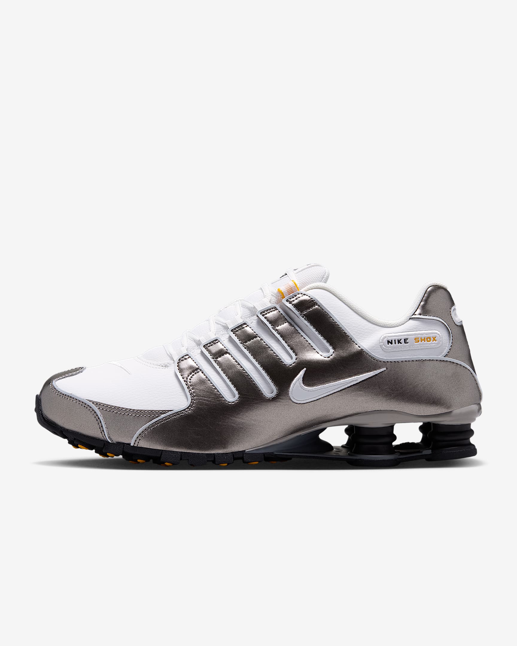 Nike Shox NZ Schuhe (Herren) – Summit White/Metallic Pewter/University Gold/Summit White