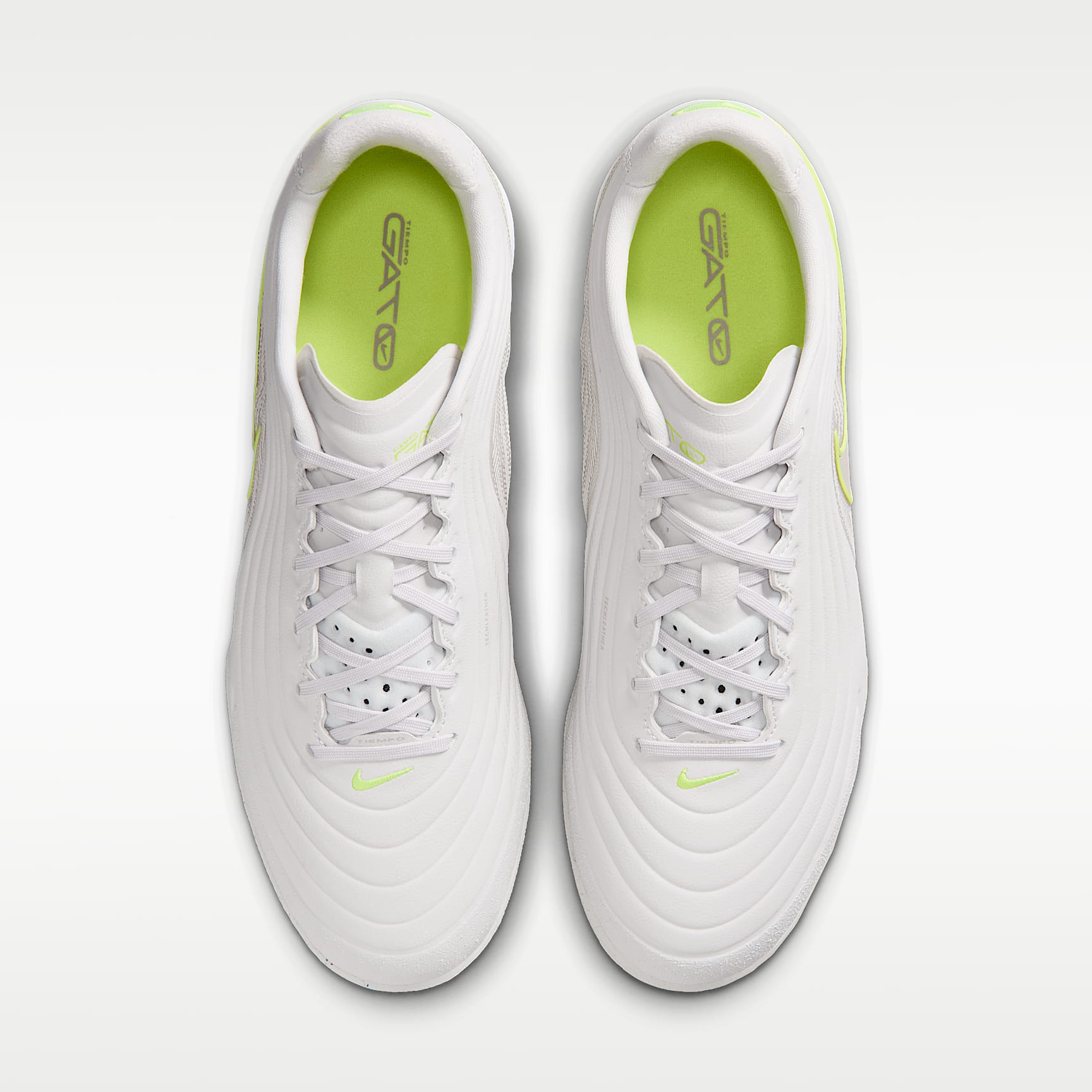 Nike Tiempo Reactgato Low Top Fußballschuh für Hallen- und Hartplätze – Vast Grey/Lemon Venom/Moon Particle