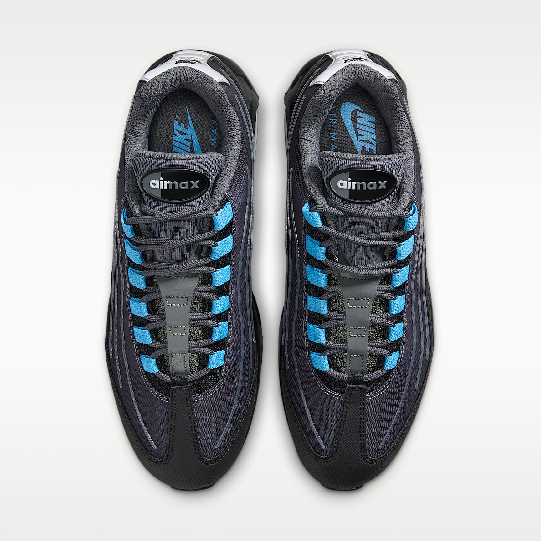 Nike Air Max 95 Big Bubble Tech Schuh (Herren) – Schwarz/Iron Grey/Metallic Silver/University Blue