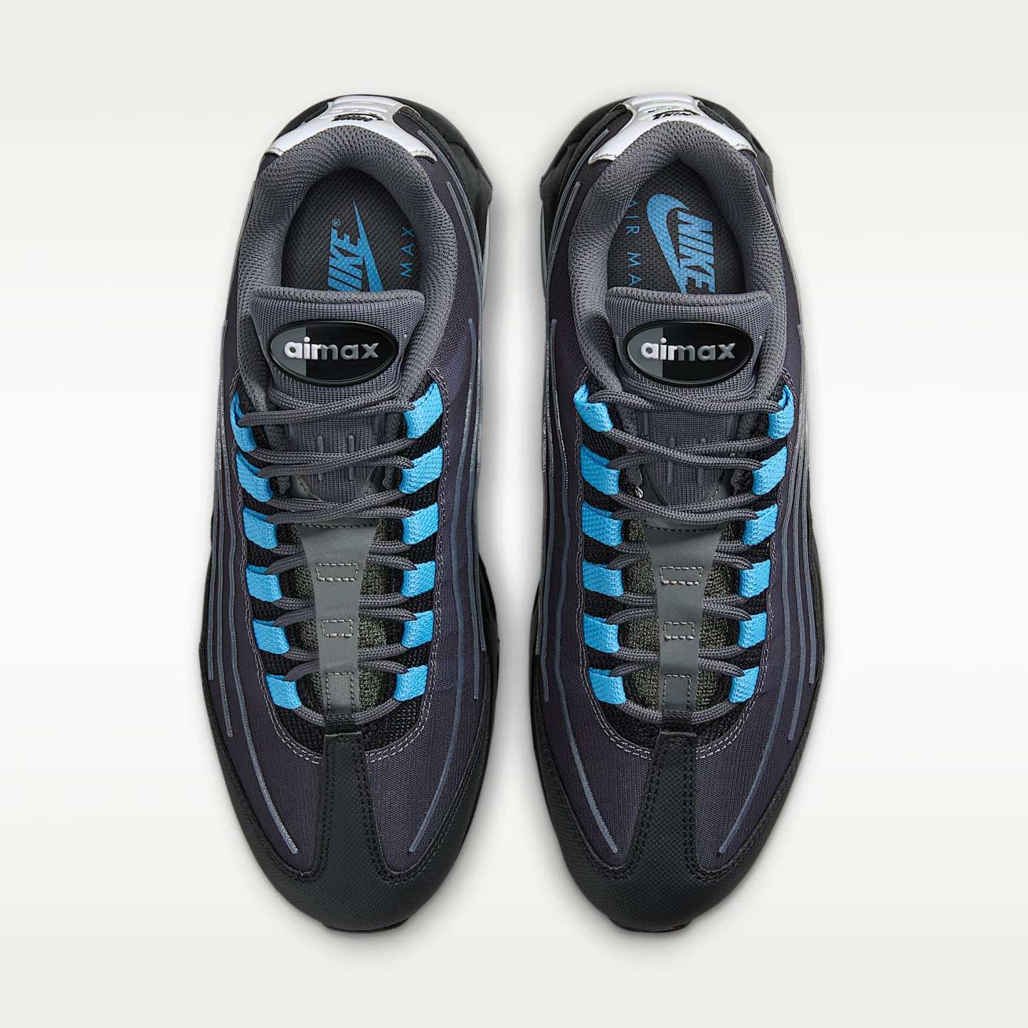 Nike Air Max 95 Big Bubble Tech Schuh (Herren) – Schwarz/Iron Grey/Metallic Silver/University Blue