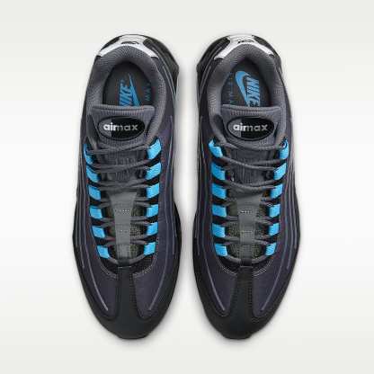 Nike Air Max 95 Big Bubble Tech Schuh (Herren) – Schwarz/Iron Grey/Metallic Silver/University Blue