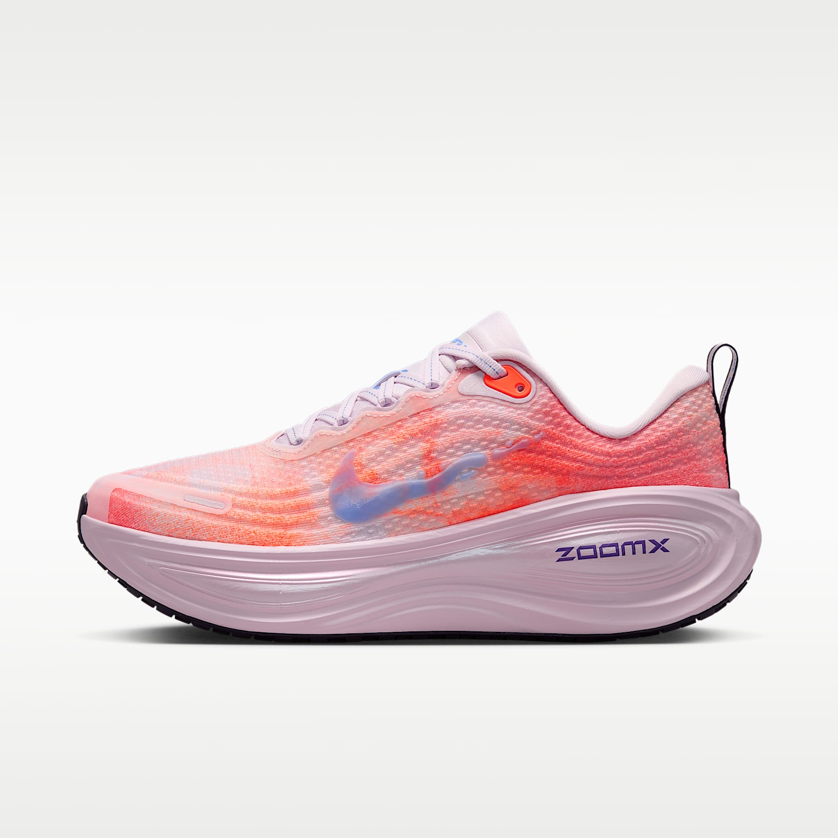 Nike Vomero Plus Straßenlaufschuh (Damen) – Bleached Lilac/Hyper Crimson/Sunset Haze/Royal Pulse