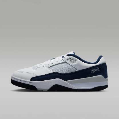 Jordan Flight Court Schuh (Herren) – Weiß/Light Smoke Grey/Obsidian/College Navy