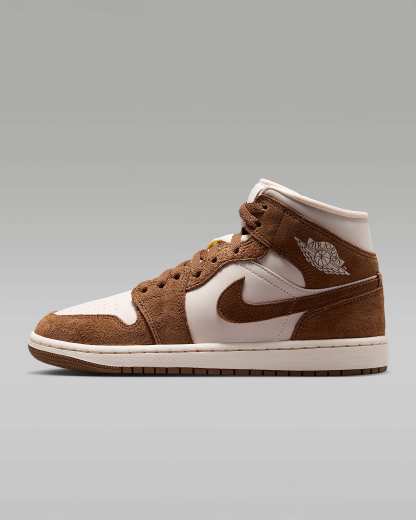 Air Jordan 1 Mid Schuh (Damen) – Light British Tan/Chalk
