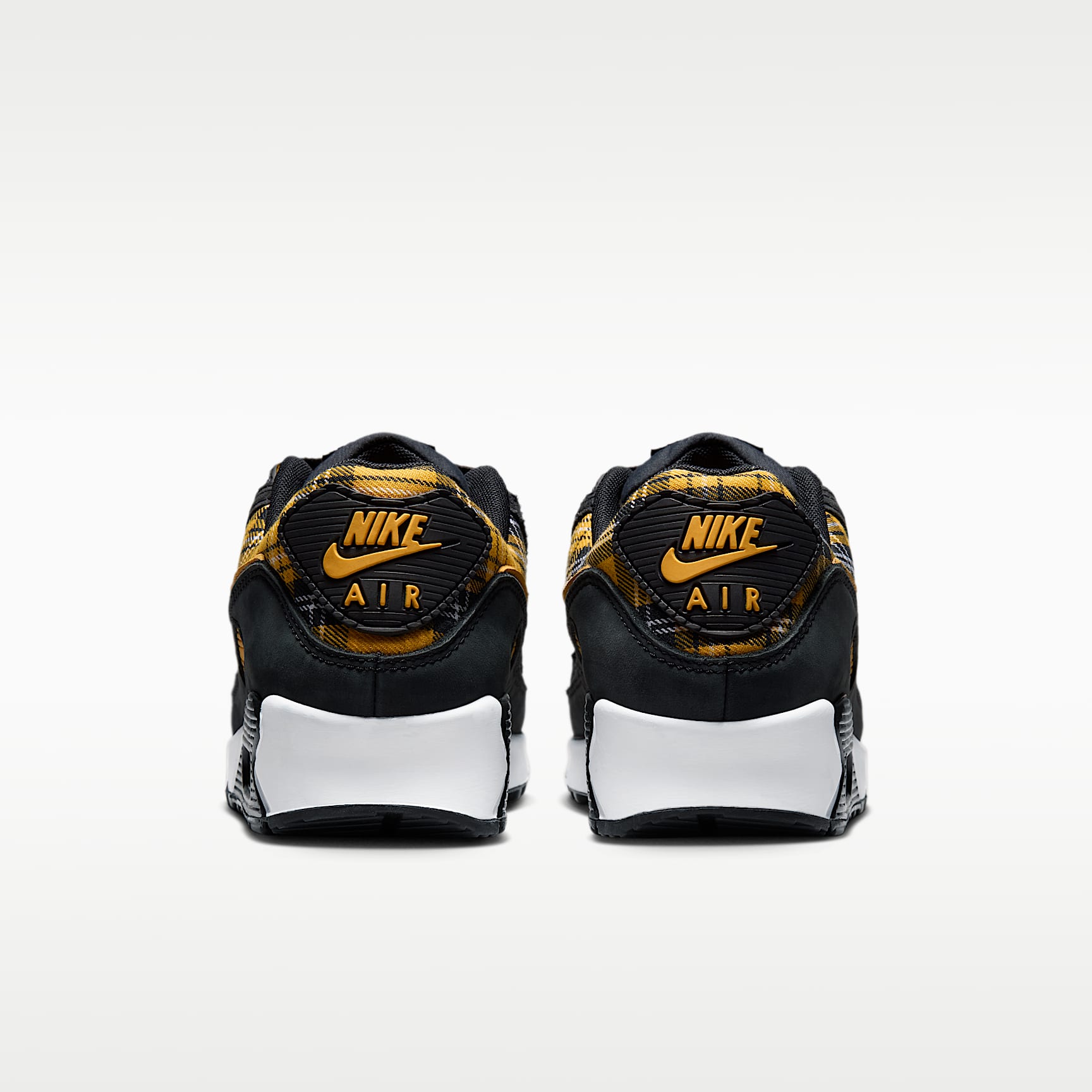 Nike Air Max 90 "Plaid" Schuh (Damen) – Schwarz/Weiß/Yellow Ochre