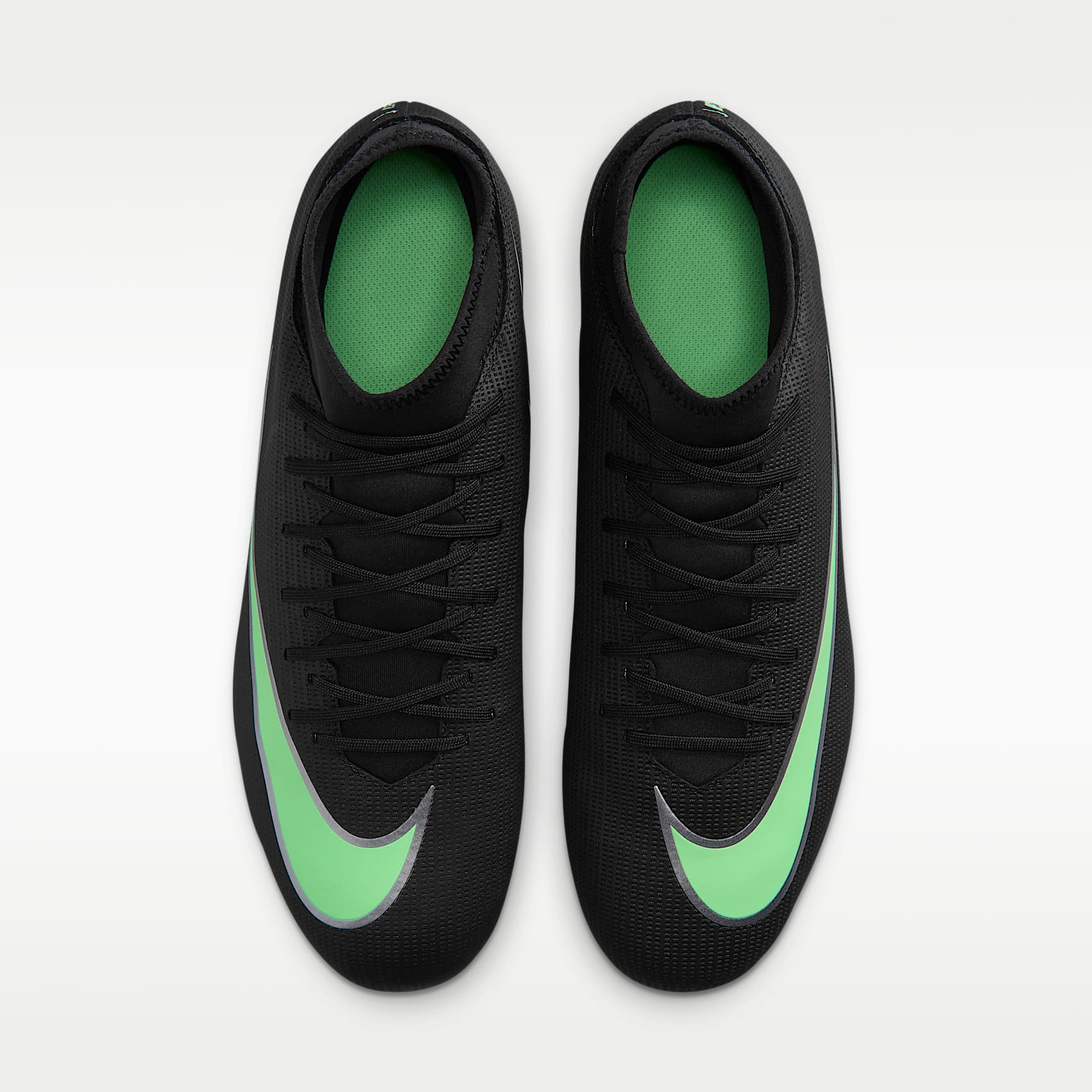 Nike Mercurial Superfly 11 Club High-Top-Fußballschuh für verschiedene Böden – Schwarz/Schwarz/Illusion Green