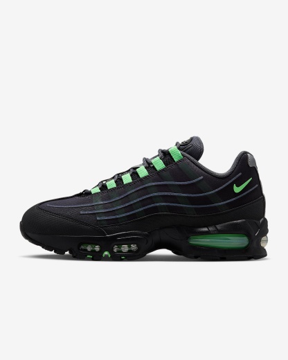 Nike Air Max 95 Big Bubble Tech Schuh (Herren) – Iron Grey/Schwarz/Metallic Silver/Illusion Green