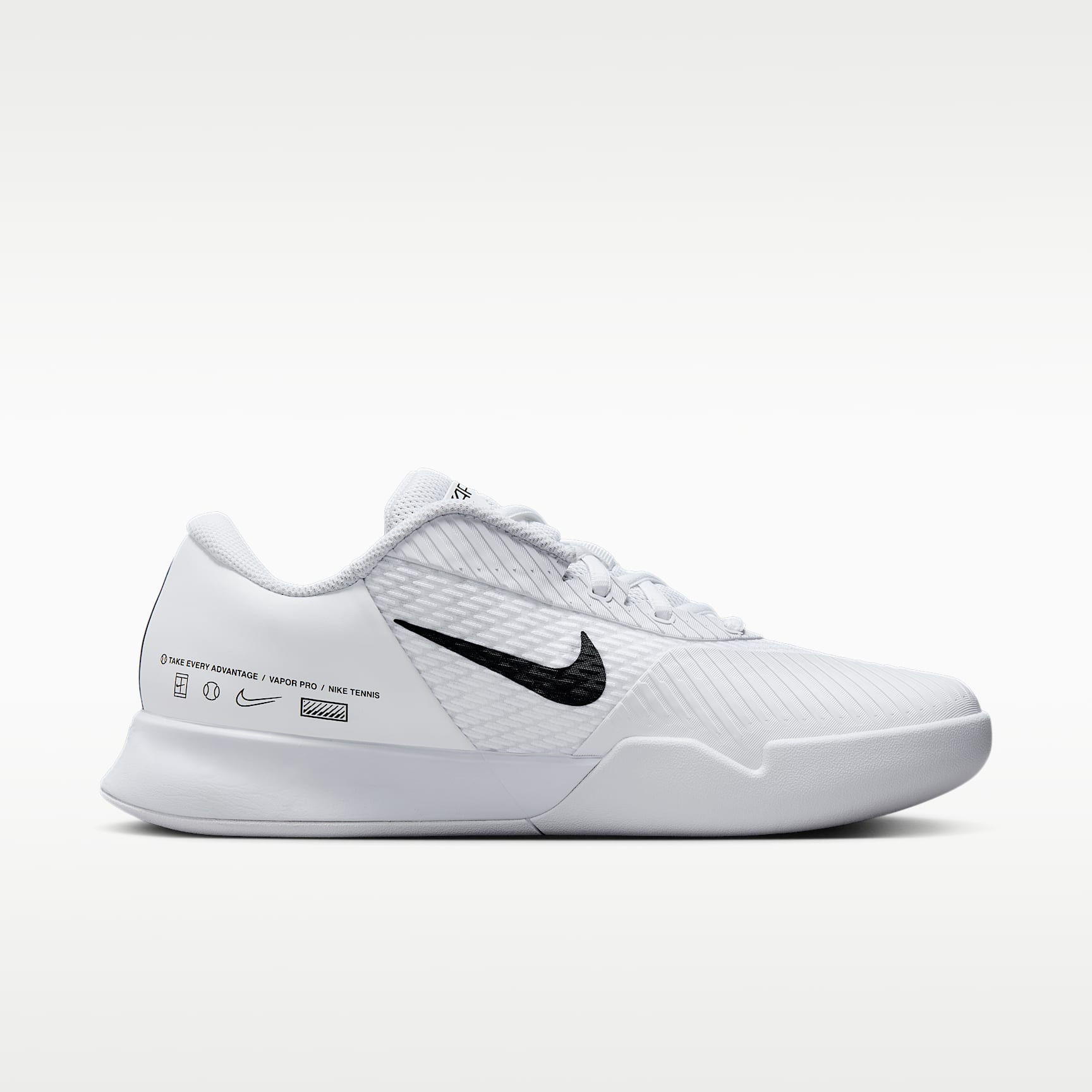 NikeCourt Air Zoom Vapor Pro 2 Herren-Tennisschuh für Teppichplätze – Weiß/Weiß