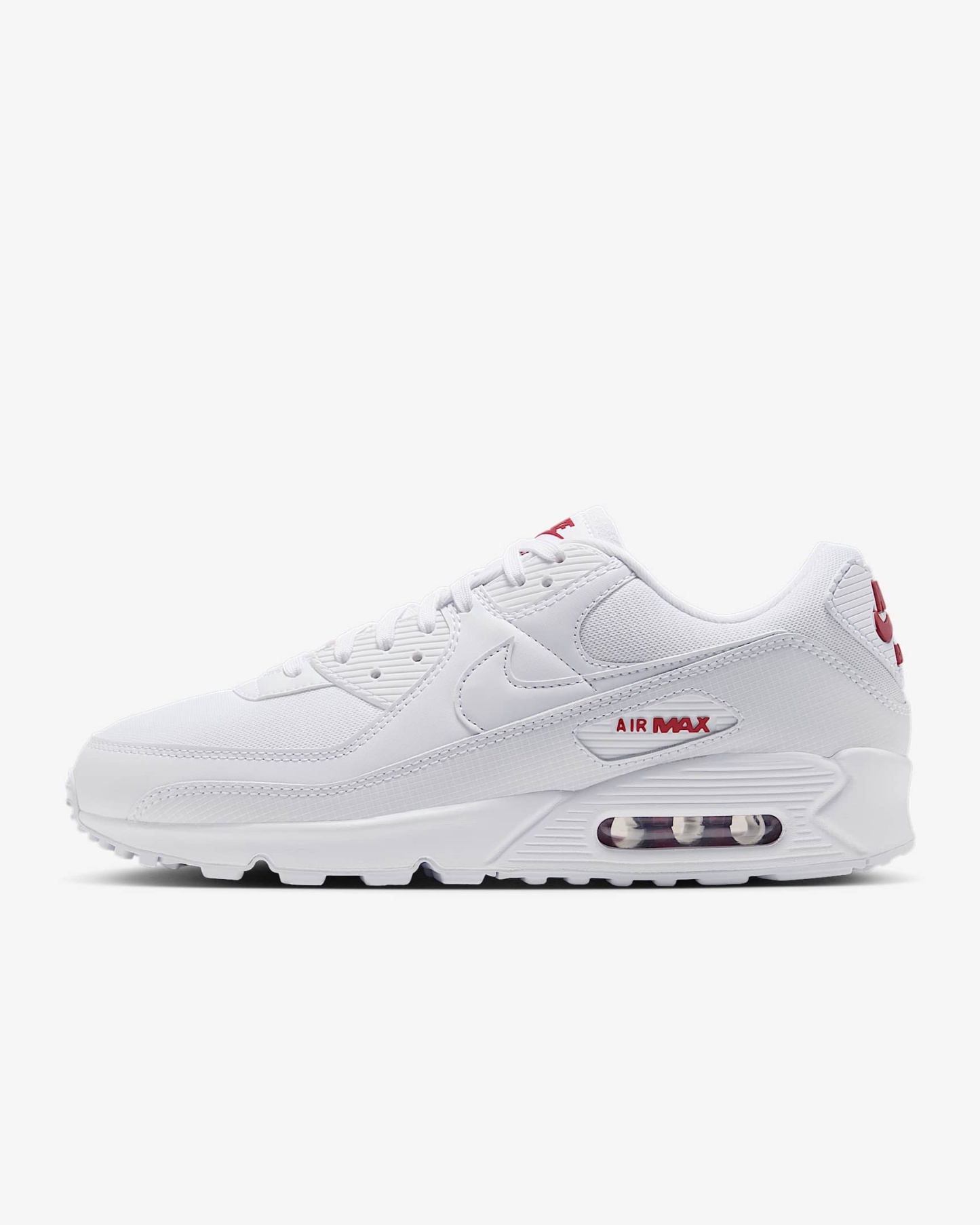 Nike Air Max 90 Schuh (Herren) – Weiß/Tough Red/Weiß