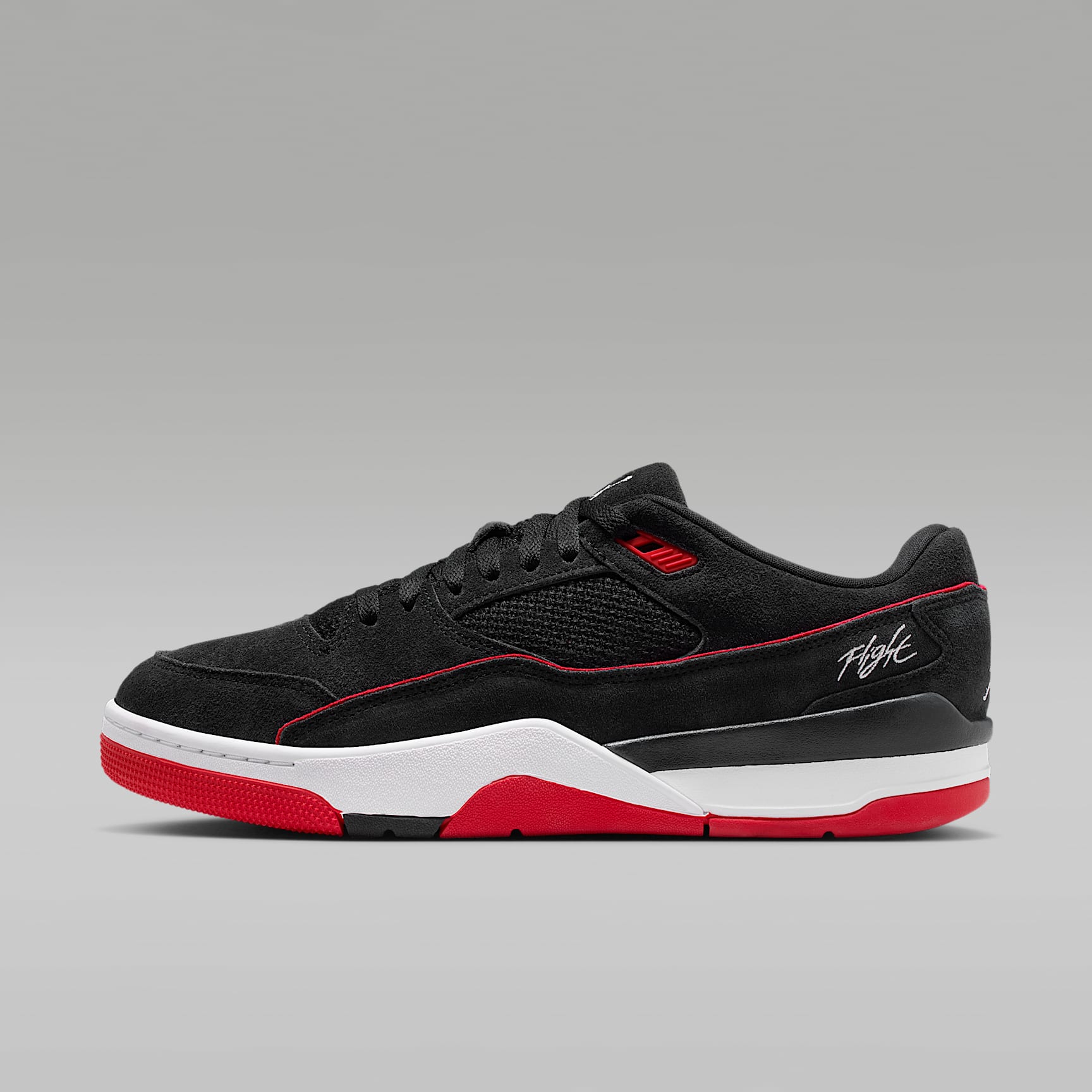 Jordan Flight Court Schuh (Herren) – Schwarz/University Red/Weiß