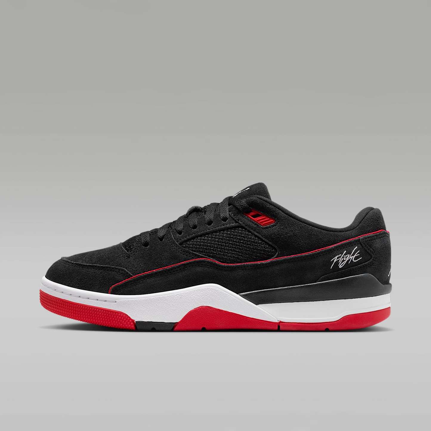 Jordan Flight Court Schuh (Herren) – Schwarz/University Red/Weiß