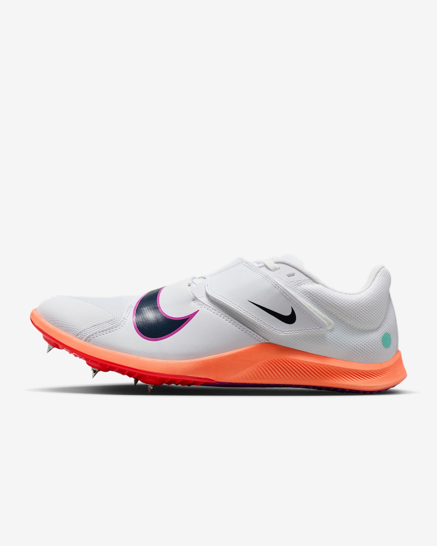 Nike Zoom Rival Jump Sprung-Spikes für Leichtathletik – Weiß/Hyper Turquoise/Bright Crimson/Obsidian