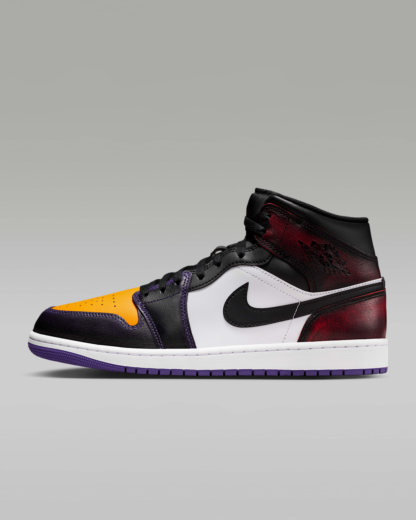 Air Jordan 1 Mid SE Schuh (Herren) – True Red/Weiß/Court Purple/Schwarz