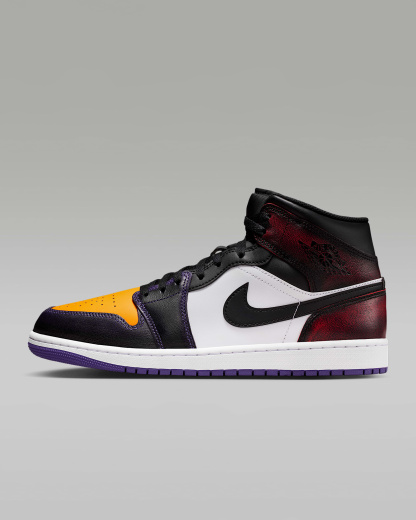Air Jordan 1 Mid SE Schuh (Herren) – True Red/Weiß/Court Purple/Schwarz